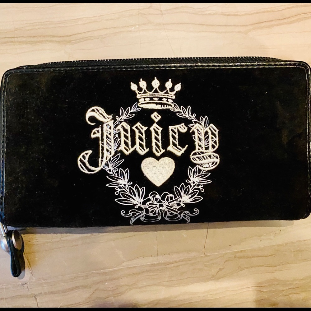 Juicy couture black velvet wallet
